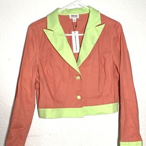 The Drop Womens Rosette&Butterfly Color Block Cropped Jacket afashionnerd Size:M
